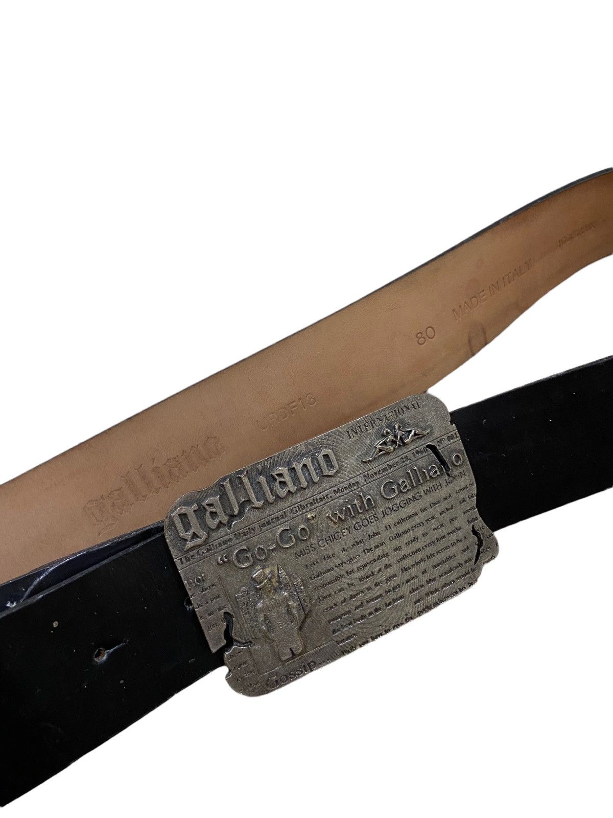 John Galliano GRAIL🔥FW08 Galliano Dior Solid Buckle Leather Belt Size ONE SIZE - 2 Thumbnail