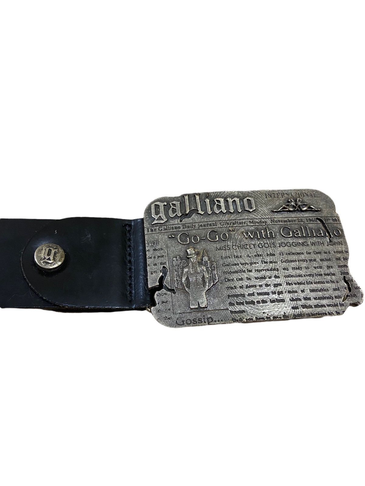 John Galliano GRAIL🔥FW08 Galliano Dior Solid Buckle Leather Belt Size ONE SIZE - 3 Thumbnail