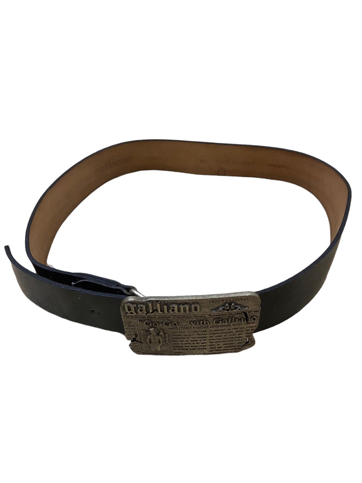 John Galliano GRAIL🔥FW08 Galliano Dior Solid Buckle Leather Belt Size ONE SIZE - 5 Thumbnail
