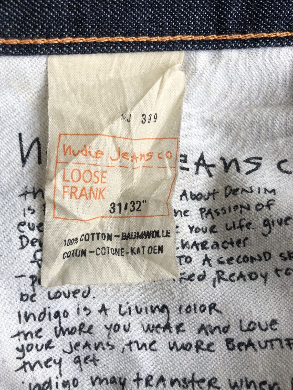 Nudie Jeans Iconic Nudie Jeans 🇮🇹 ™️ Logo Loose Frank Denim Size US 34 / EU 50 - 9 Thumbnail