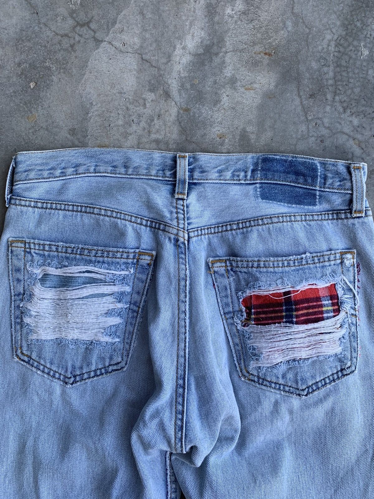 Japanese Brand × Vintage Vintage Distressed Patchwork Kurt Cobain Style Denim Pant Size US 31 - 4 Thumbnail