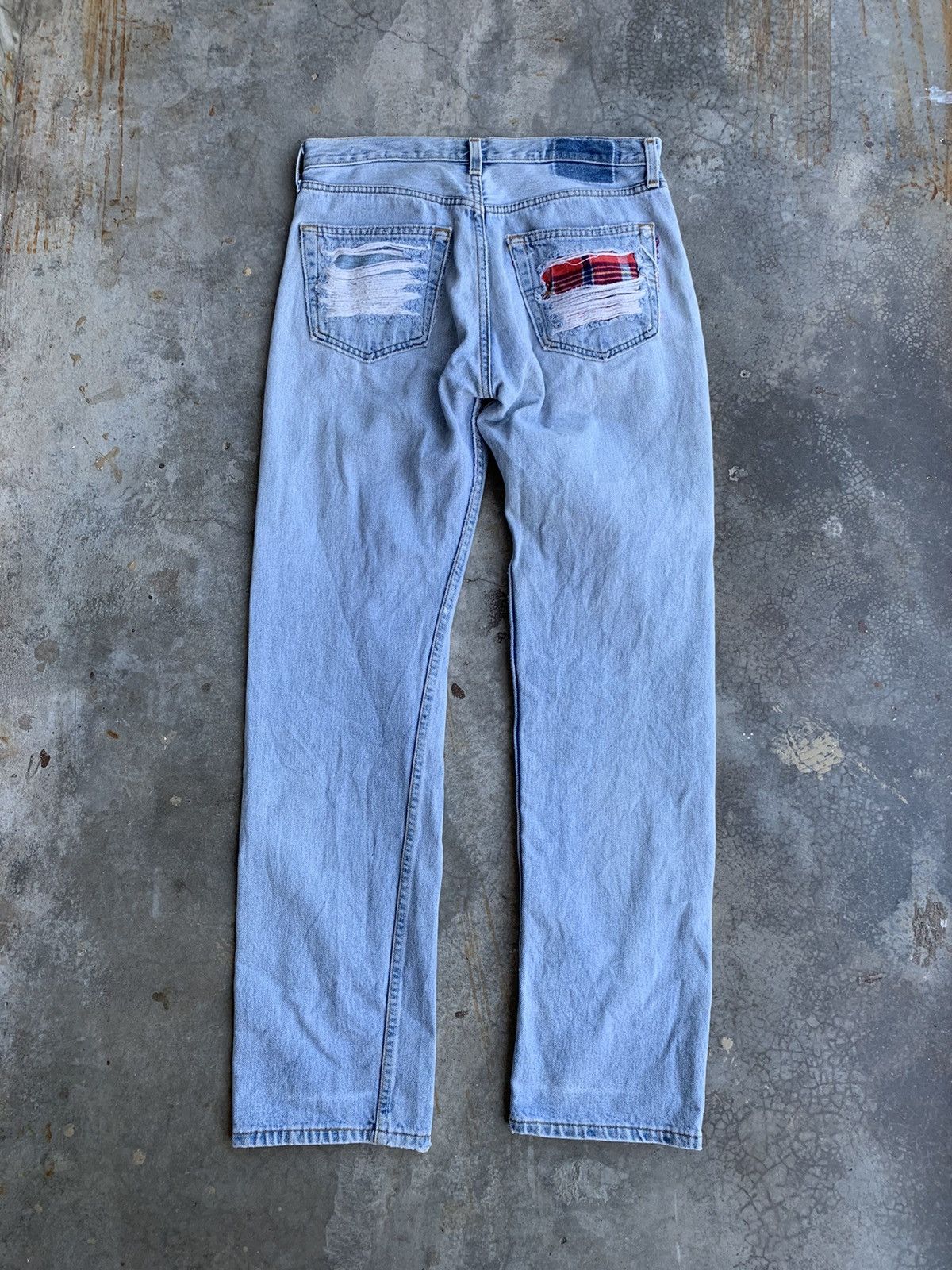 Japanese Brand × Vintage Vintage Distressed Patchwork Kurt Cobain Style Denim Pant Size US 31 - 3 Thumbnail