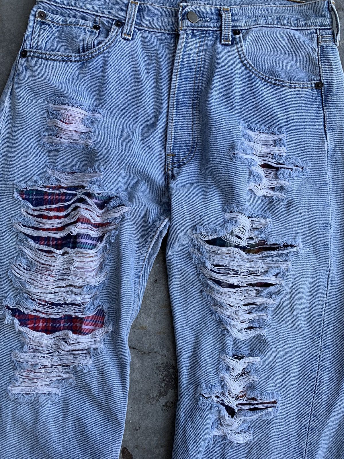 Japanese Brand × Vintage Vintage Distressed Patchwork Kurt Cobain Style Denim Pant Size US 31 - 2 Thumbnail
