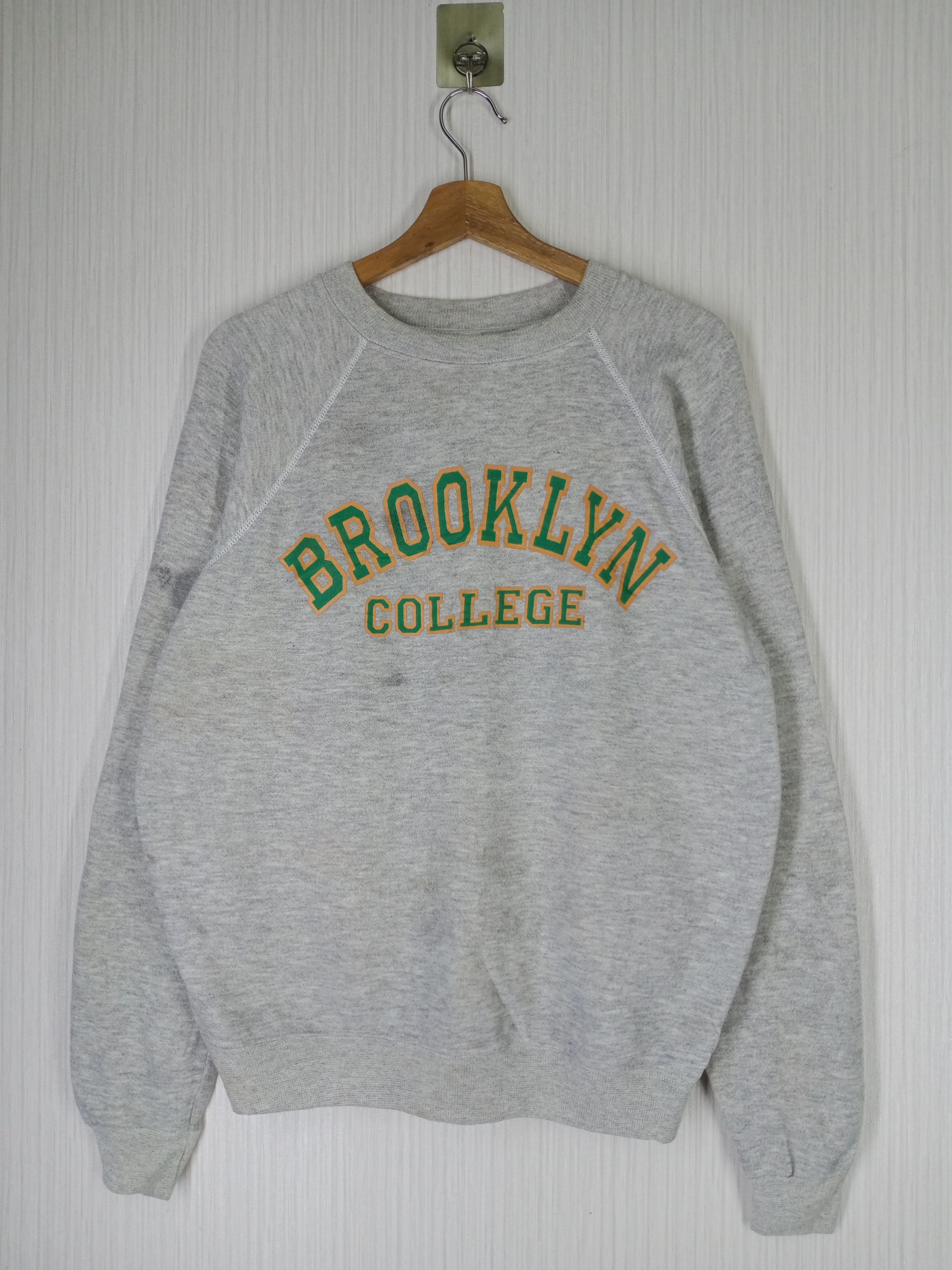 image of American College x Hanes Vintage 80's Brooklyn College Crewneck Sweatshirt in No Colour (Size Mediu