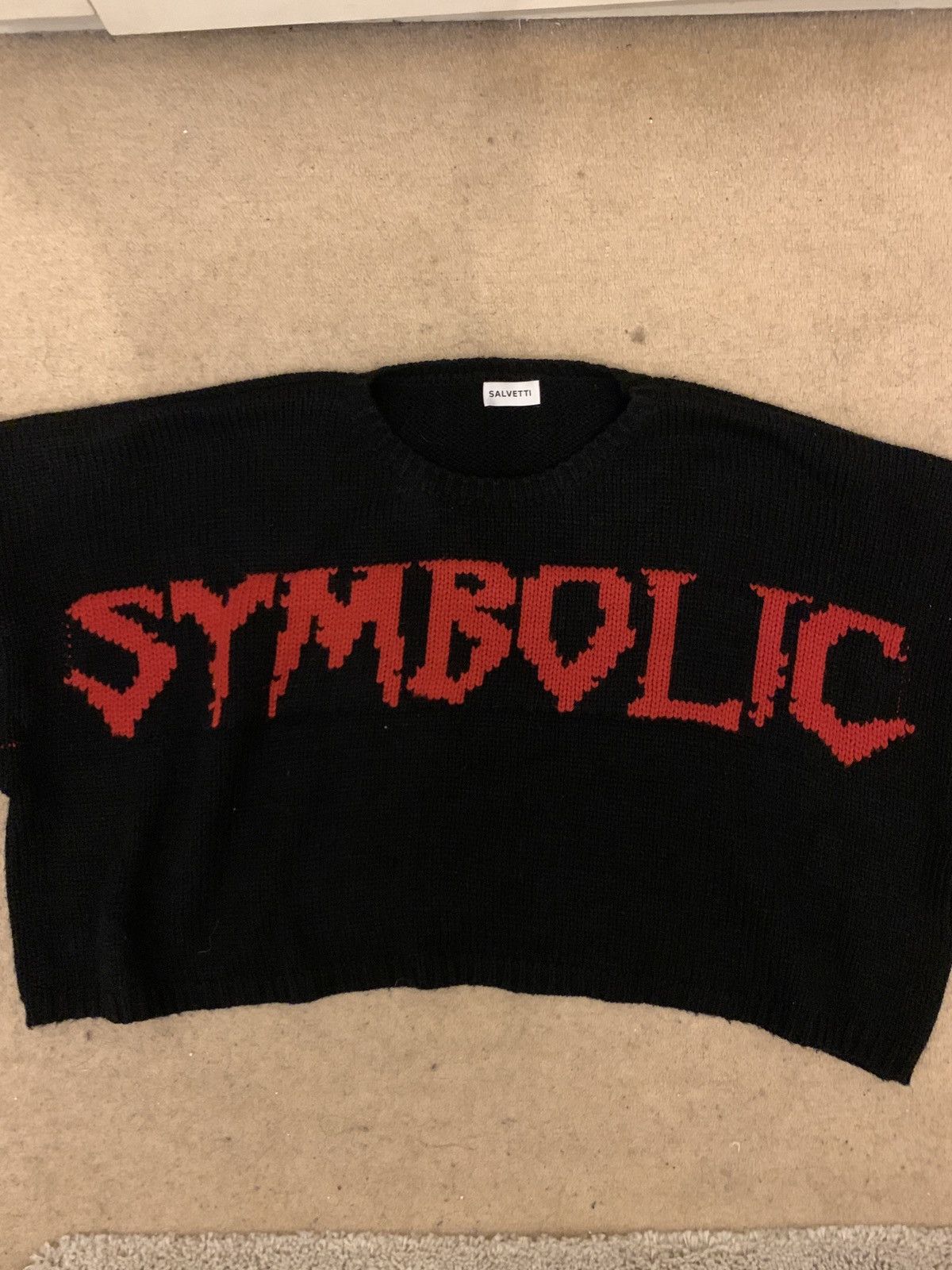 Streetwear Salvetti Symbolic Black and Red Knit Jumper | Grailed