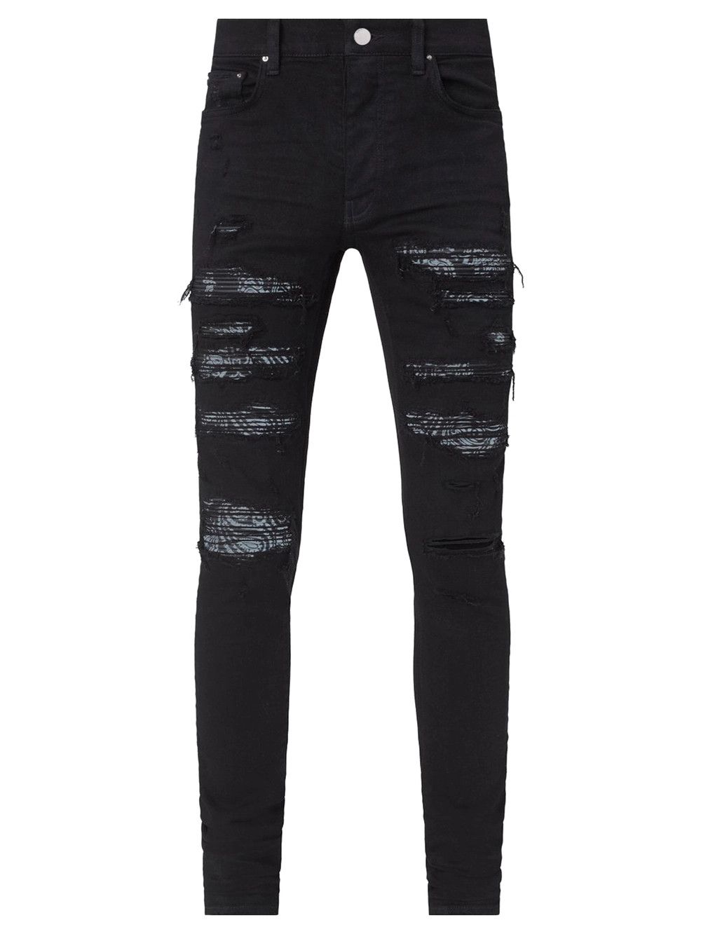 image of Amiri Ripped Bandana Thrasher Jeans in Black, Men's (Size 33)