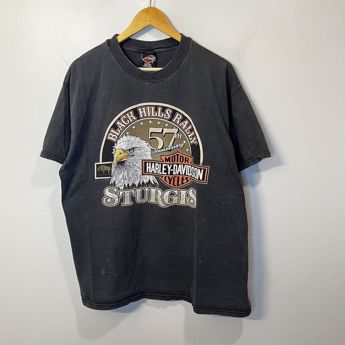 Vintage 90s Sturgis Black Hills Rally 57th Harley Davidson T-Shirt ...