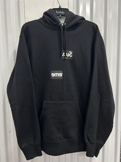 SUPREME x COMME DES GARCONS SPLIT BOX LOGO HOODED SWEATSHIRT BLACK FW18