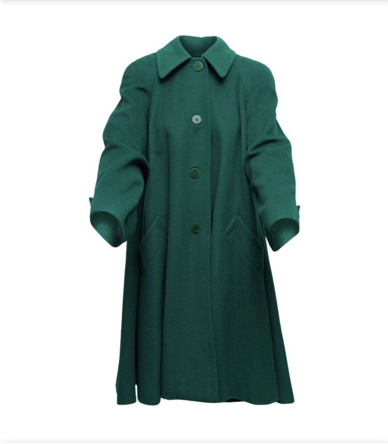 image of Celine Swing Emerald Coat in Green, Women's (Size 2XL)