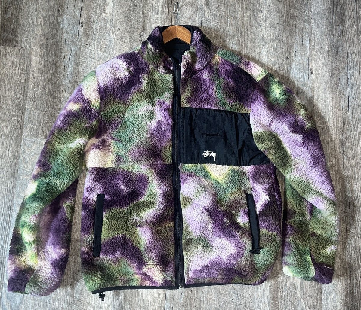 Stussy Stussy Reversible Tie-Dye Micro-Fleece Jacket | Grailed