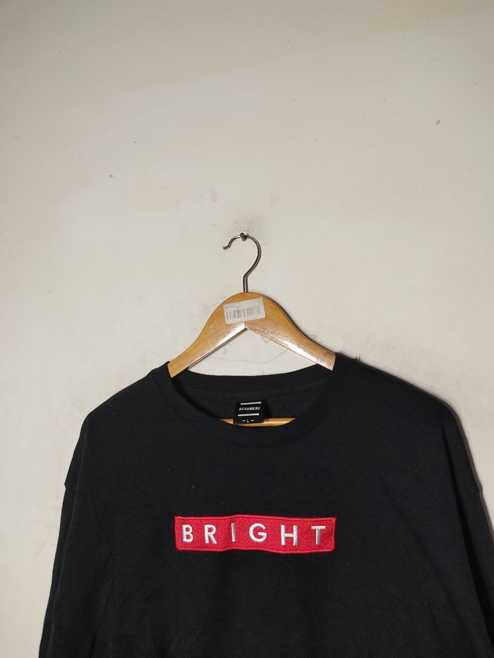 Japanese Brand BEAUMERE BOX LOGO BRIGHT BLACK SWEATSHIRT Size US L / EU 52-54 / 3 - 4 Thumbnail