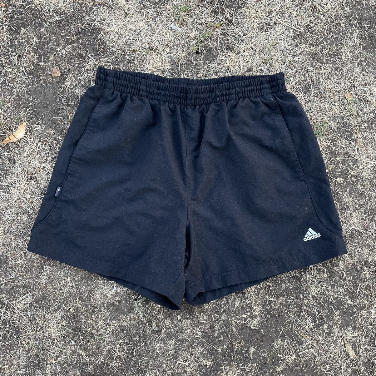 Vintage Vintage 90s Adidas Drill Shorts Striped Logo Streetwear 34 Size US 34 / EU 50 - 1 Thumbnail