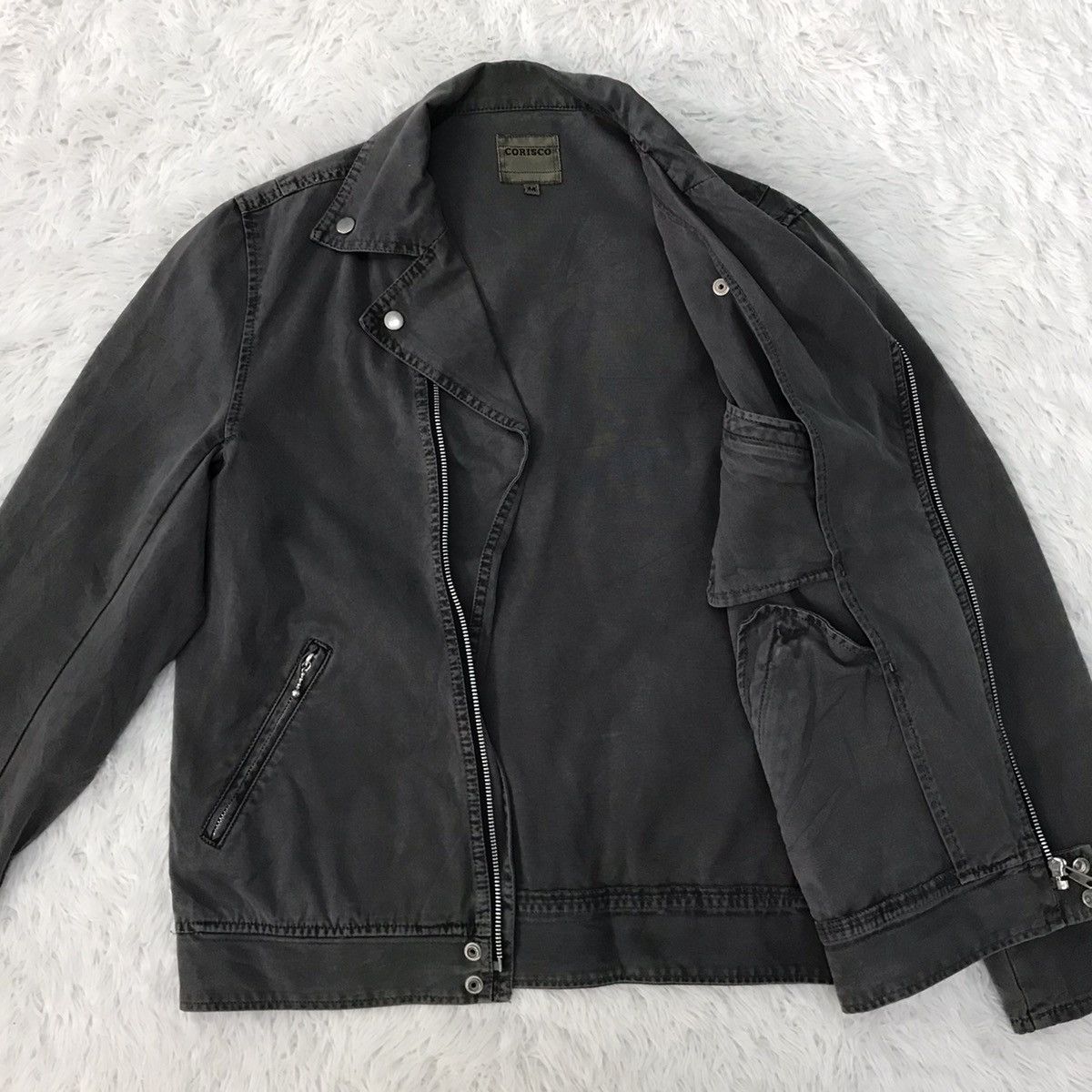 Japanese Brand Corisco Double Collar Biker Like Jacket Size US M / EU 48-50 / 2 - 14 Thumbnail