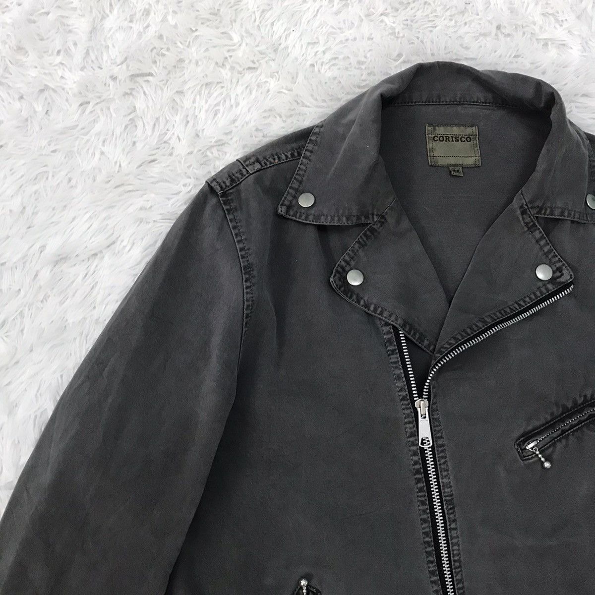 Japanese Brand Corisco Double Collar Biker Like Jacket Size US M / EU 48-50 / 2 - 6 Thumbnail