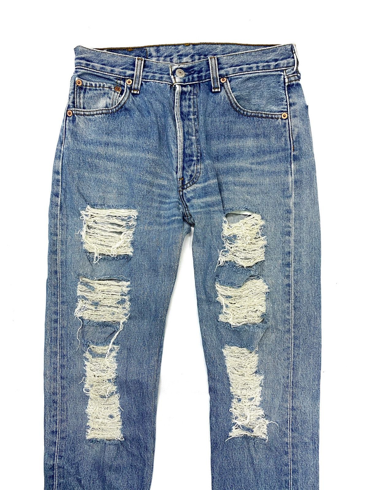 Levi's × Levi's Vintage Clothing Levis 501 Disstressed Style Design Denim Size US 30 / EU 46 - 3 Thumbnail