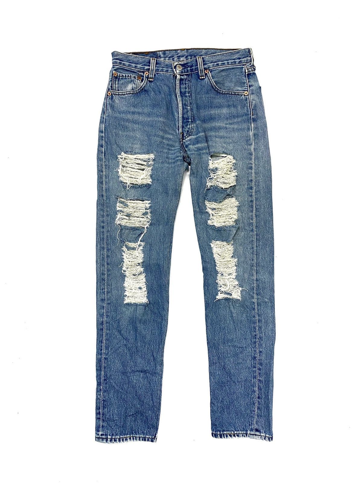 Levi's × Levi's Vintage Clothing Levis 501 Disstressed Style Design Denim Size US 30 / EU 46 - 1 Thumbnail