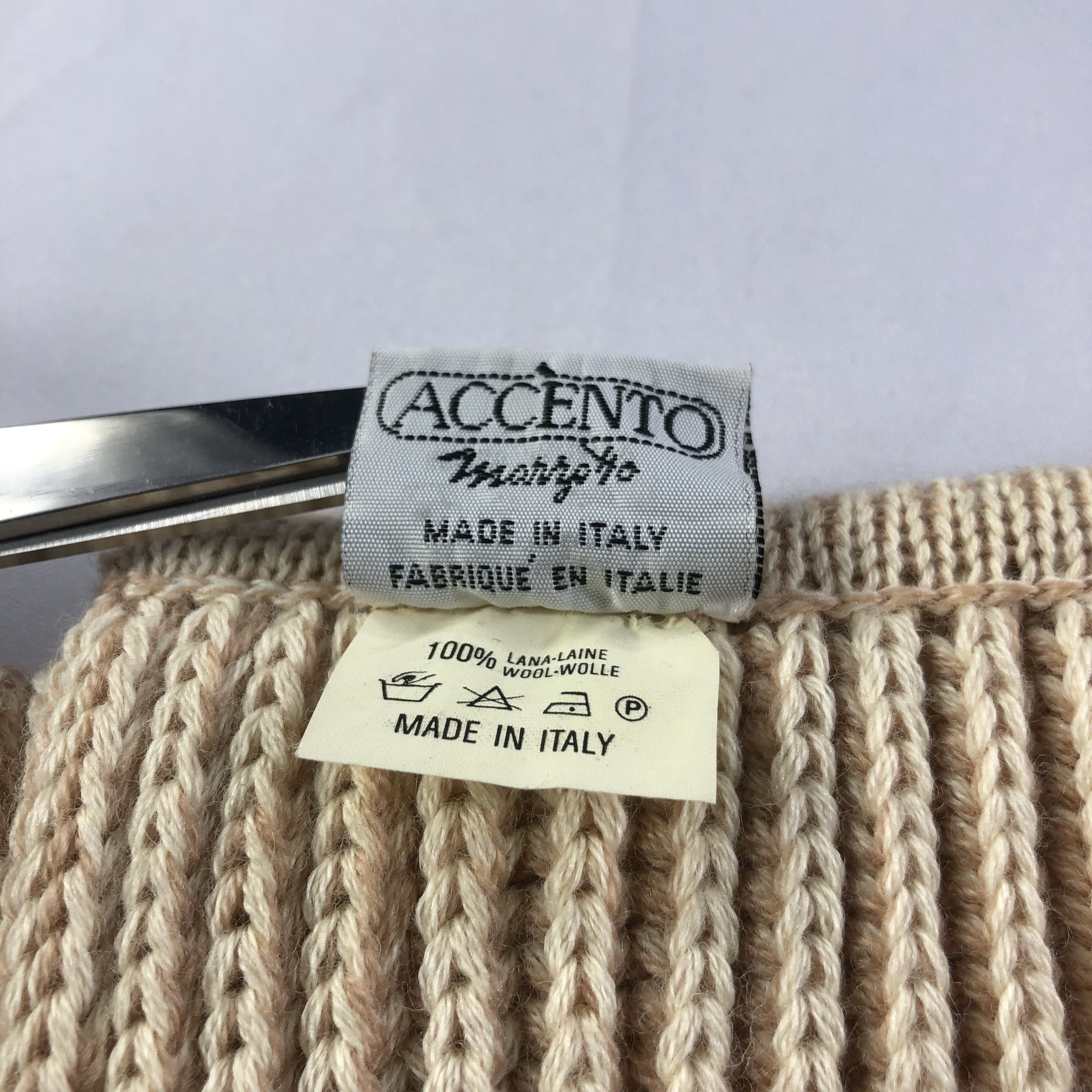 Vintage Accento made in Italy Pleated Wool Scarf Muffler V1456 Size ONE SIZE - 5 Thumbnail