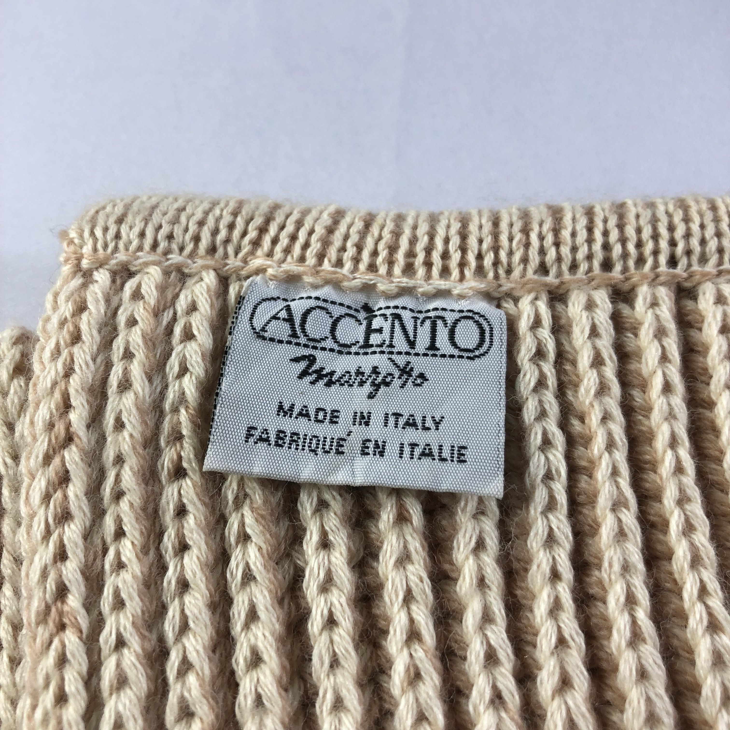 Vintage Accento made in Italy Pleated Wool Scarf Muffler V1456 Size ONE SIZE - 4 Thumbnail