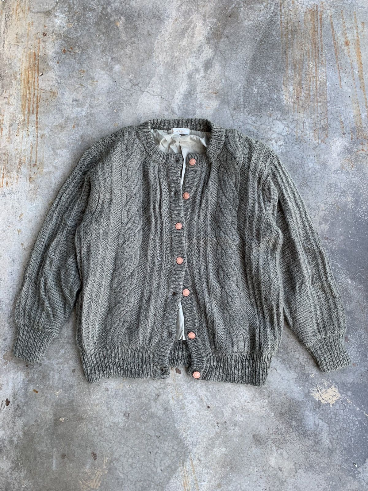 image of Japanesebrand Majolica Wool Mohair Cardigan Jacket in Green, Men's (Size Medium)