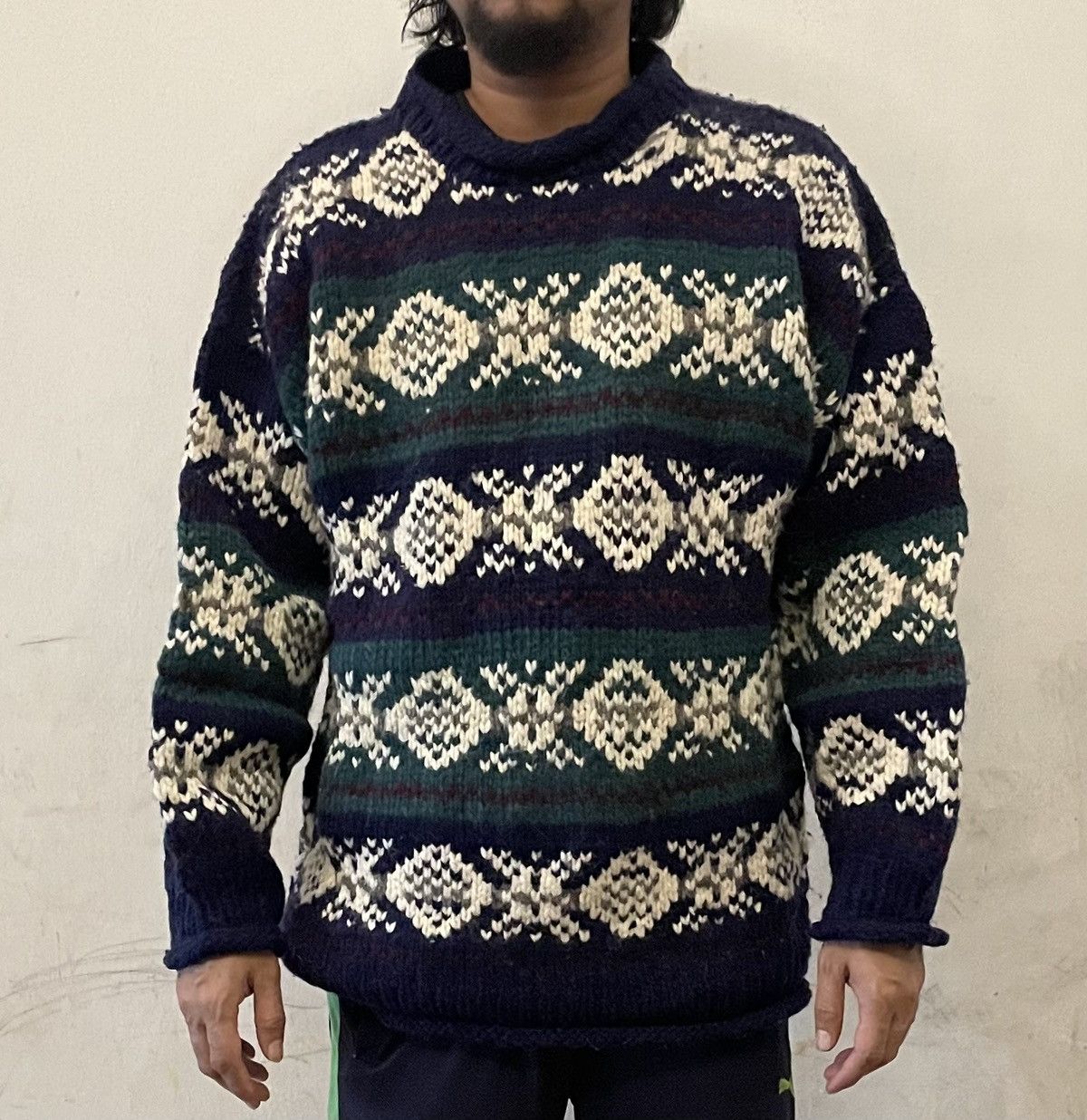 Native × Vintage Vintage Indian Weavings Native Navajo Wool Sweater Size US L / EU 52-54 / 3 - 8 Thumbnail