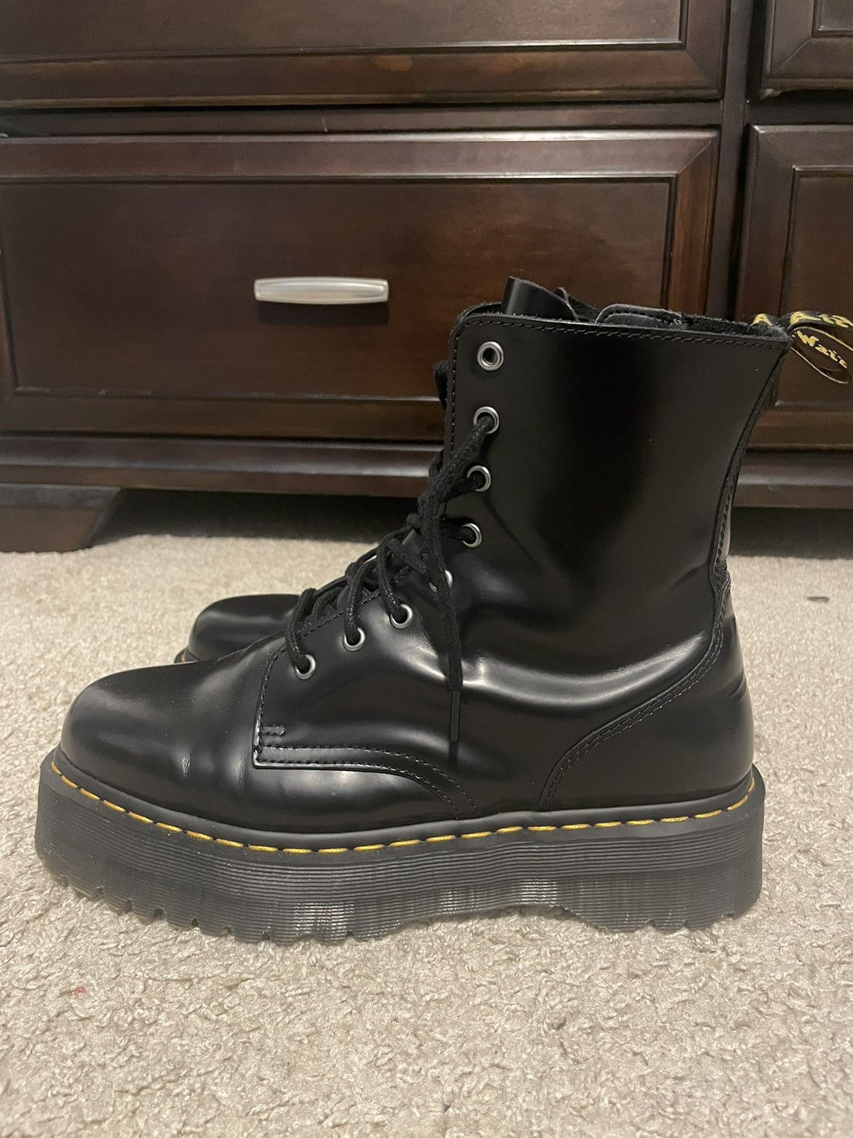 Vintage Dr Marten Jadon Smooth Leather Platform Boots | Grailed