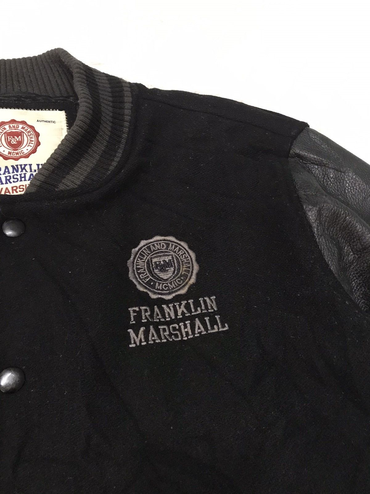 Franklin & Marshall Vtg Franklin Marshall Varsity Jacket Leather Sleeve Size US M / EU 48-50 / 2 - 7 Thumbnail