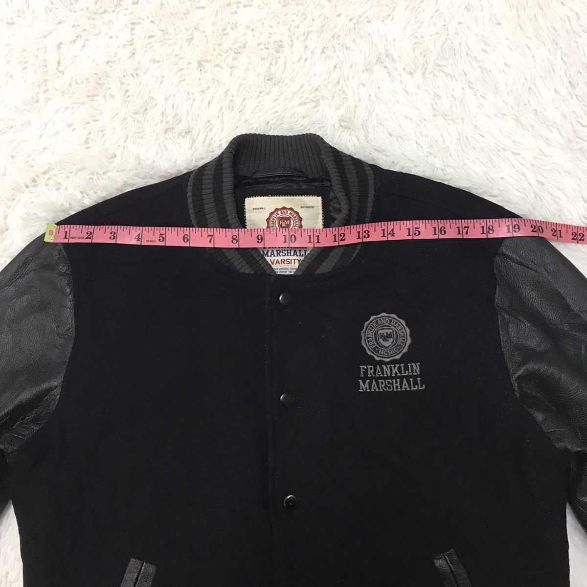 Franklin & Marshall Vtg Franklin Marshall Varsity Jacket Leather Sleeve Size US M / EU 48-50 / 2 - 22 Thumbnail