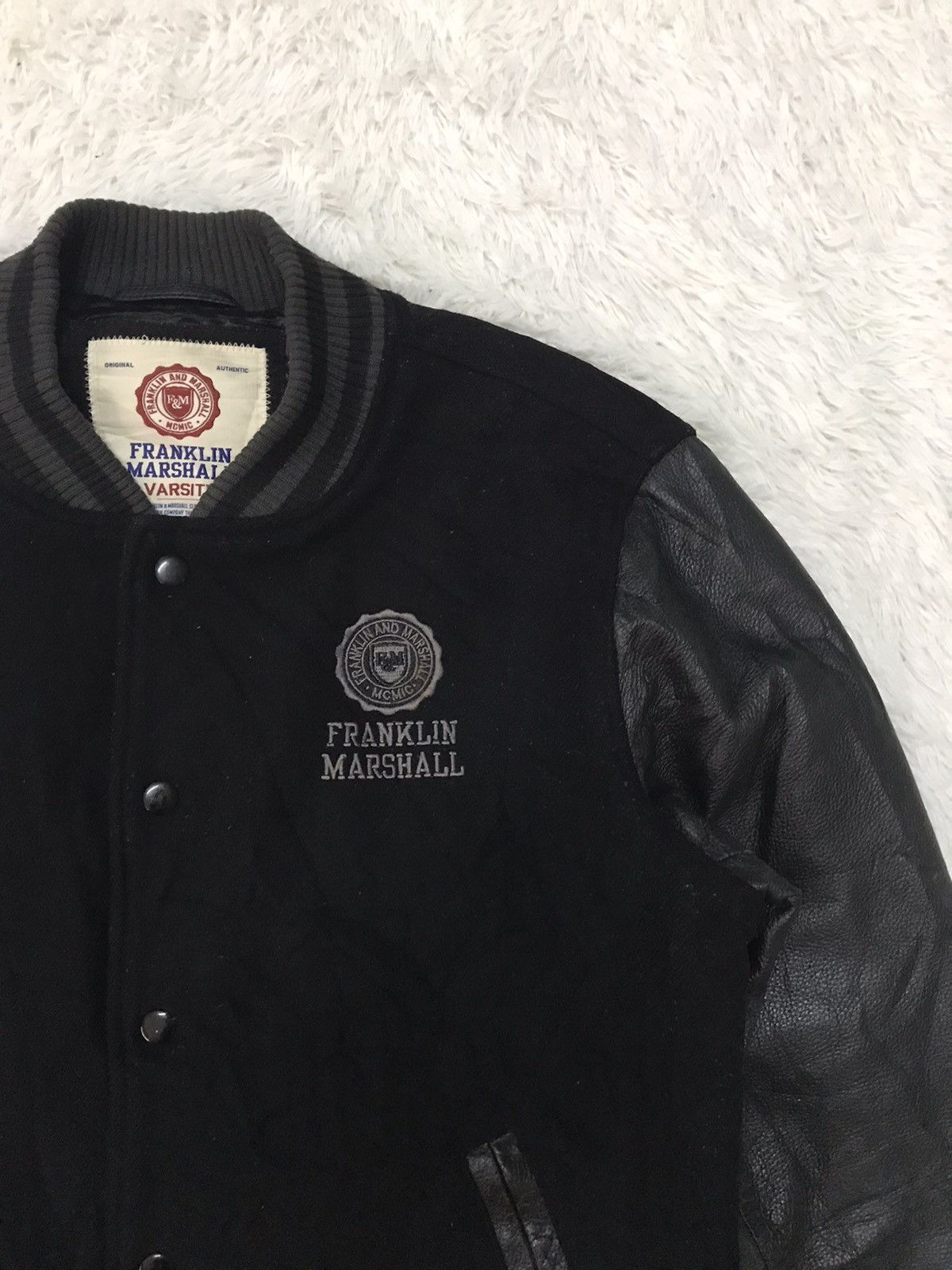 Franklin & Marshall Vtg Franklin Marshall Varsity Jacket Leather Sleeve Size US M / EU 48-50 / 2 - 5 Thumbnail