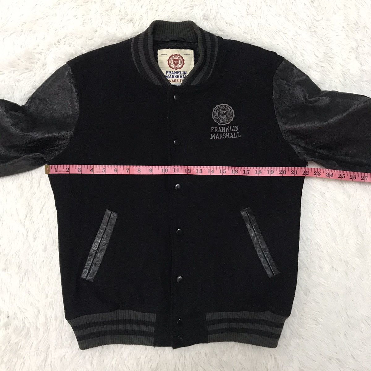 Franklin & Marshall Vtg Franklin Marshall Varsity Jacket Leather Sleeve Size US M / EU 48-50 / 2 - 20 Thumbnail