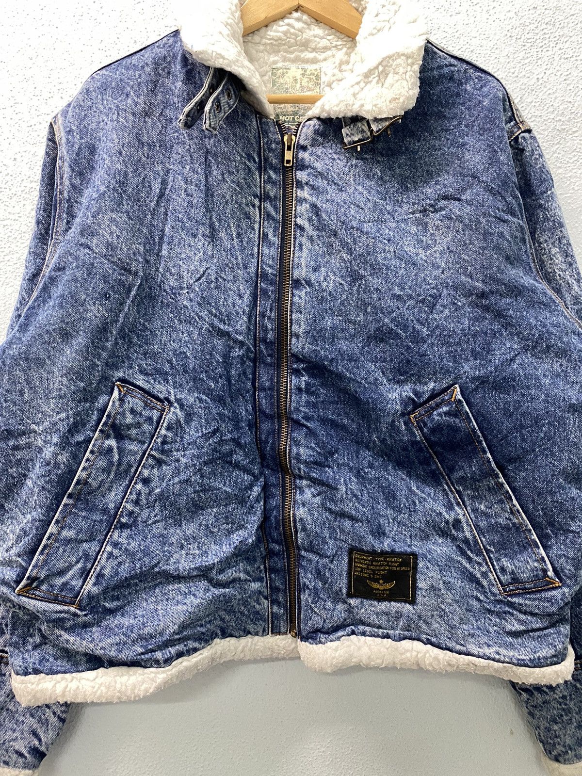 Vintage Vintage Hot Crew Sherpa Denim Jacket Size US L / EU 52-54 / 3 - 6 Thumbnail