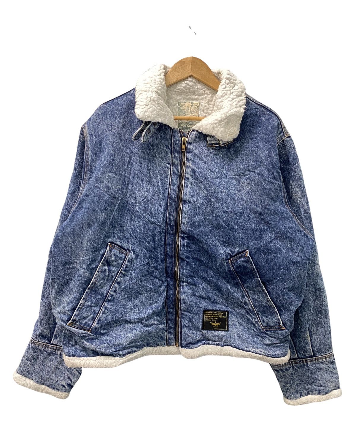 Vintage Vintage Hot Crew Sherpa Denim Jacket Size US L / EU 52-54 / 3 - 1 Thumbnail