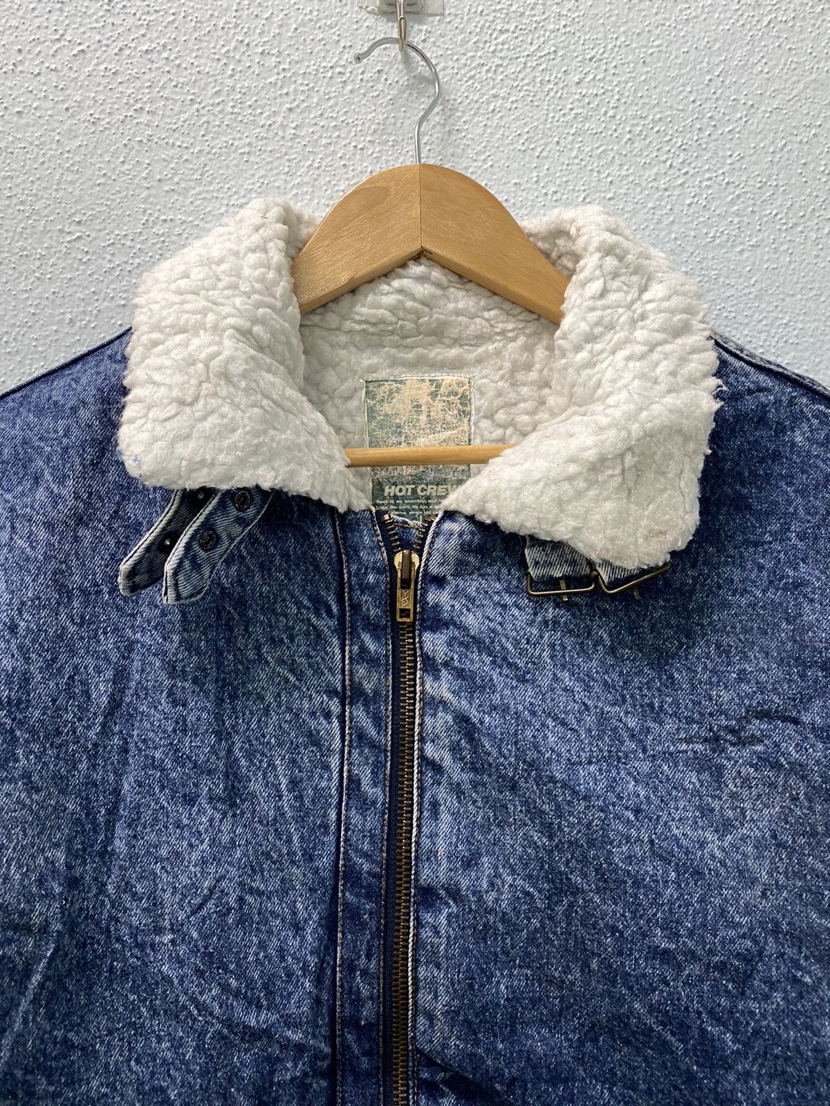Vintage Vintage Hot Crew Sherpa Denim Jacket Size US L / EU 52-54 / 3 - 2 Thumbnail