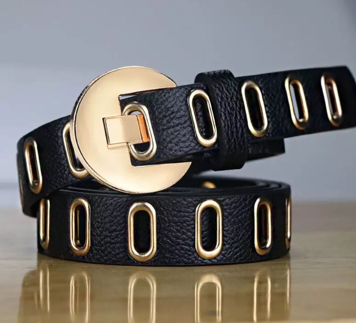 Other Grunge Hole Grunge Punk Alloy Pin Buckle Leather Belt Size ONE SIZE - 1 Thumbnail
