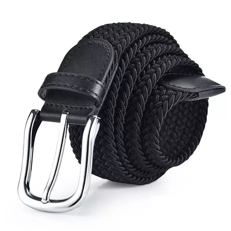 Other High Quality Women Men Knitted Silver Black Pin Buckle Belt Size ONE SIZE - 1 Thumbnail