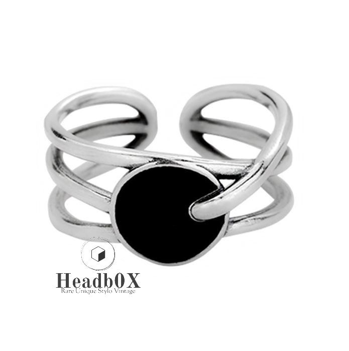 Jewelry Handmade Black Zircon Ring Size ONE SIZE - 1 Thumbnail