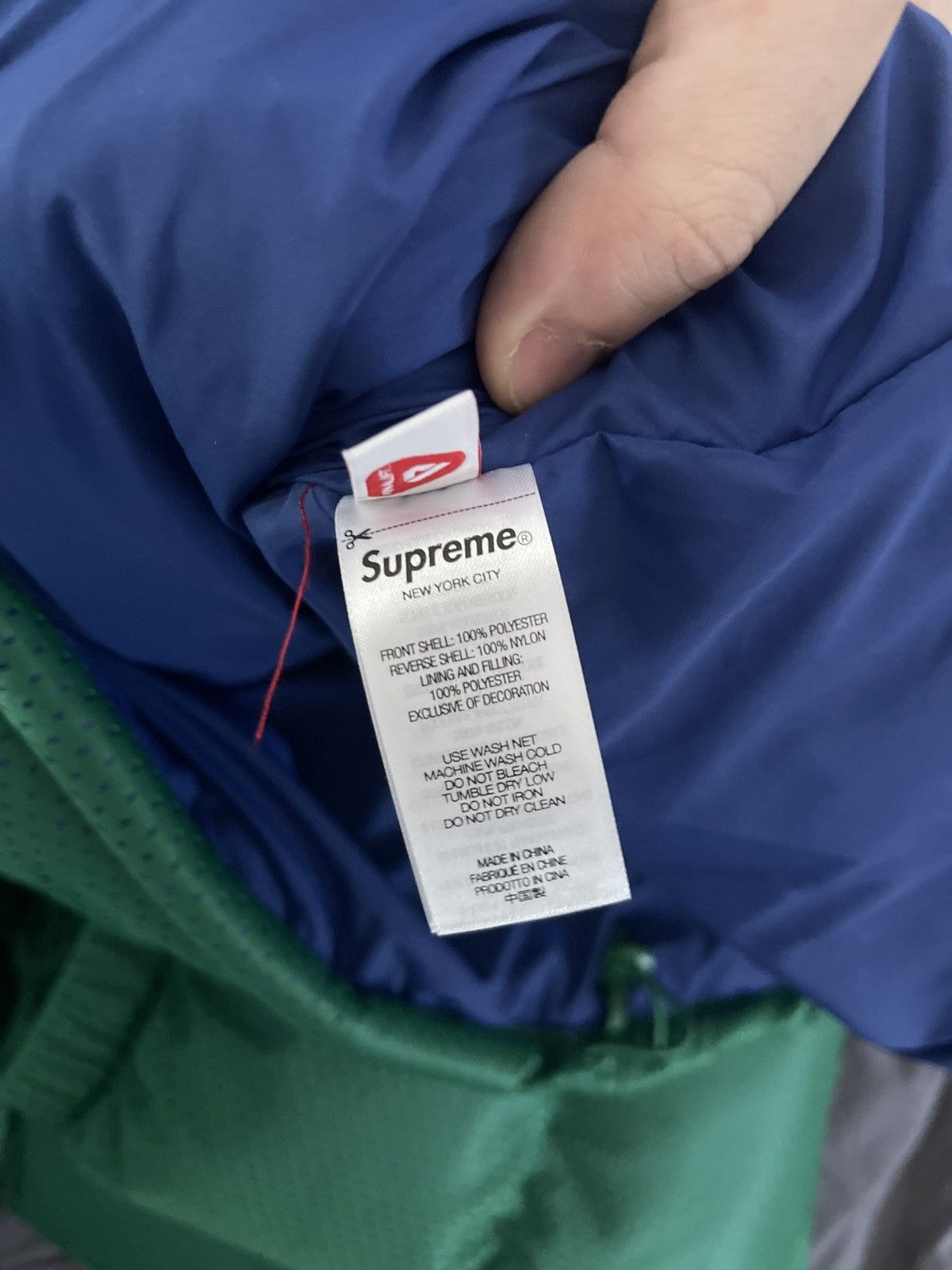 Supreme Supreme Green Mesh Jersey Puffer Jacket | Grailed