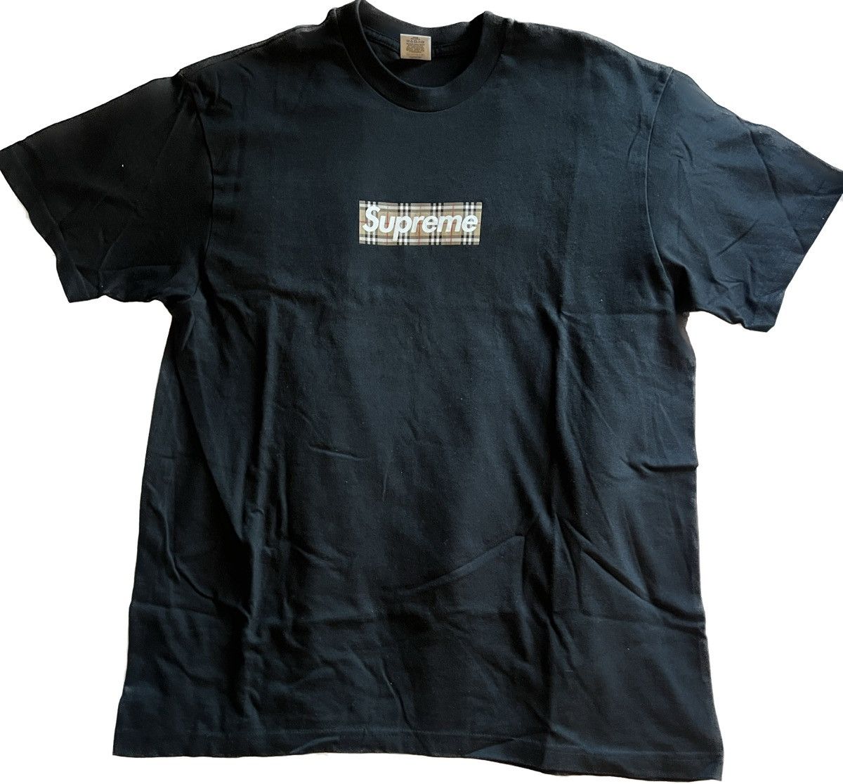 Supreme Burberry Box Logo Tee Black XL