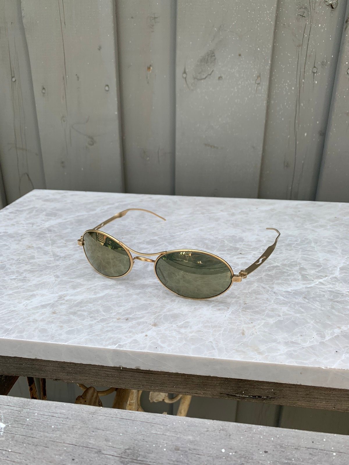 Pre-owned Bausch Lomb X Rayban 90's Vintage Rayban Orbs Metal Y2k Sport Steampunk Sunglasses In Gold