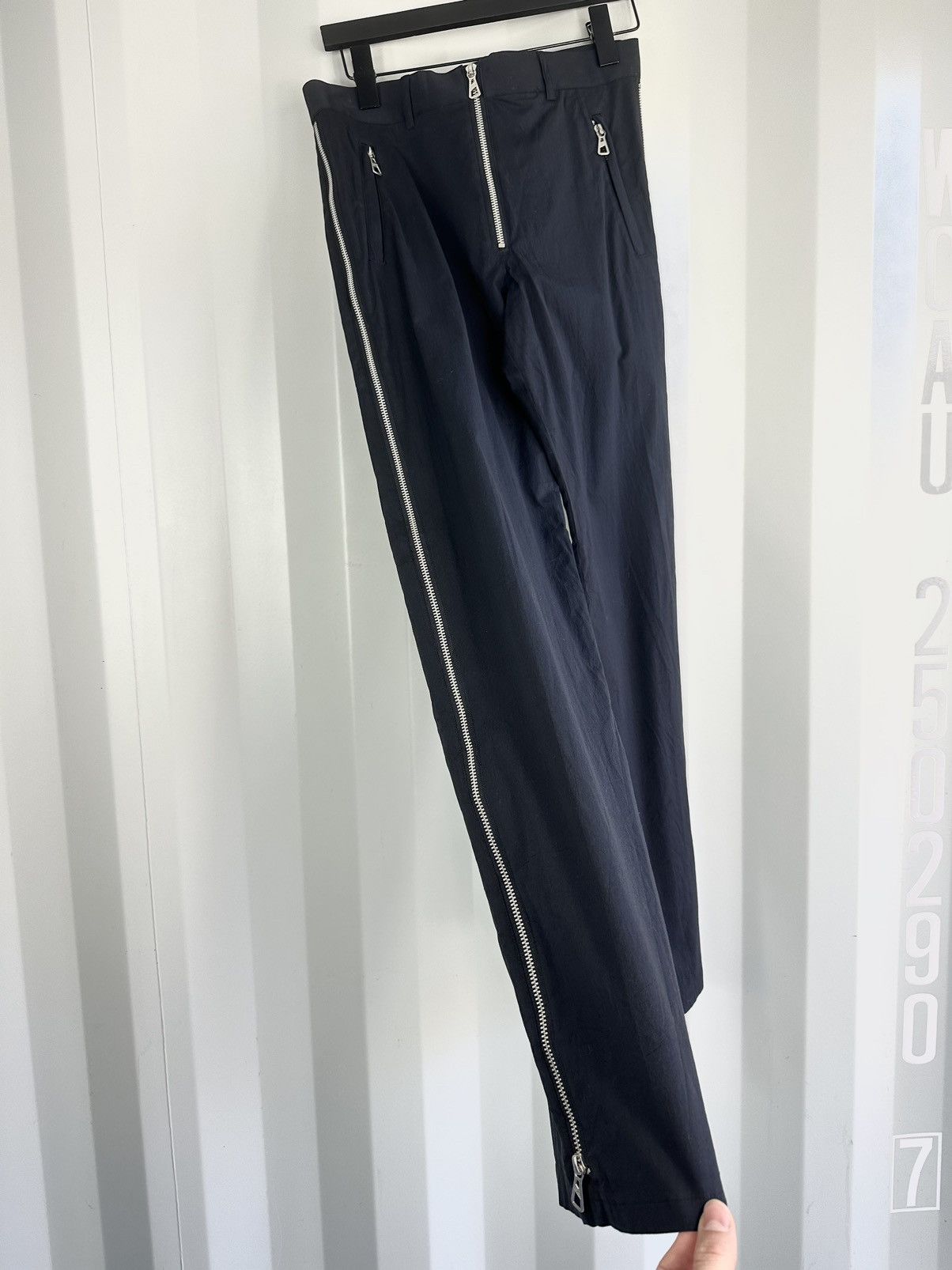 image of Jean Paul Gaultier Side Zip Wide Leg Trousers in Black, Men's (Size 32)