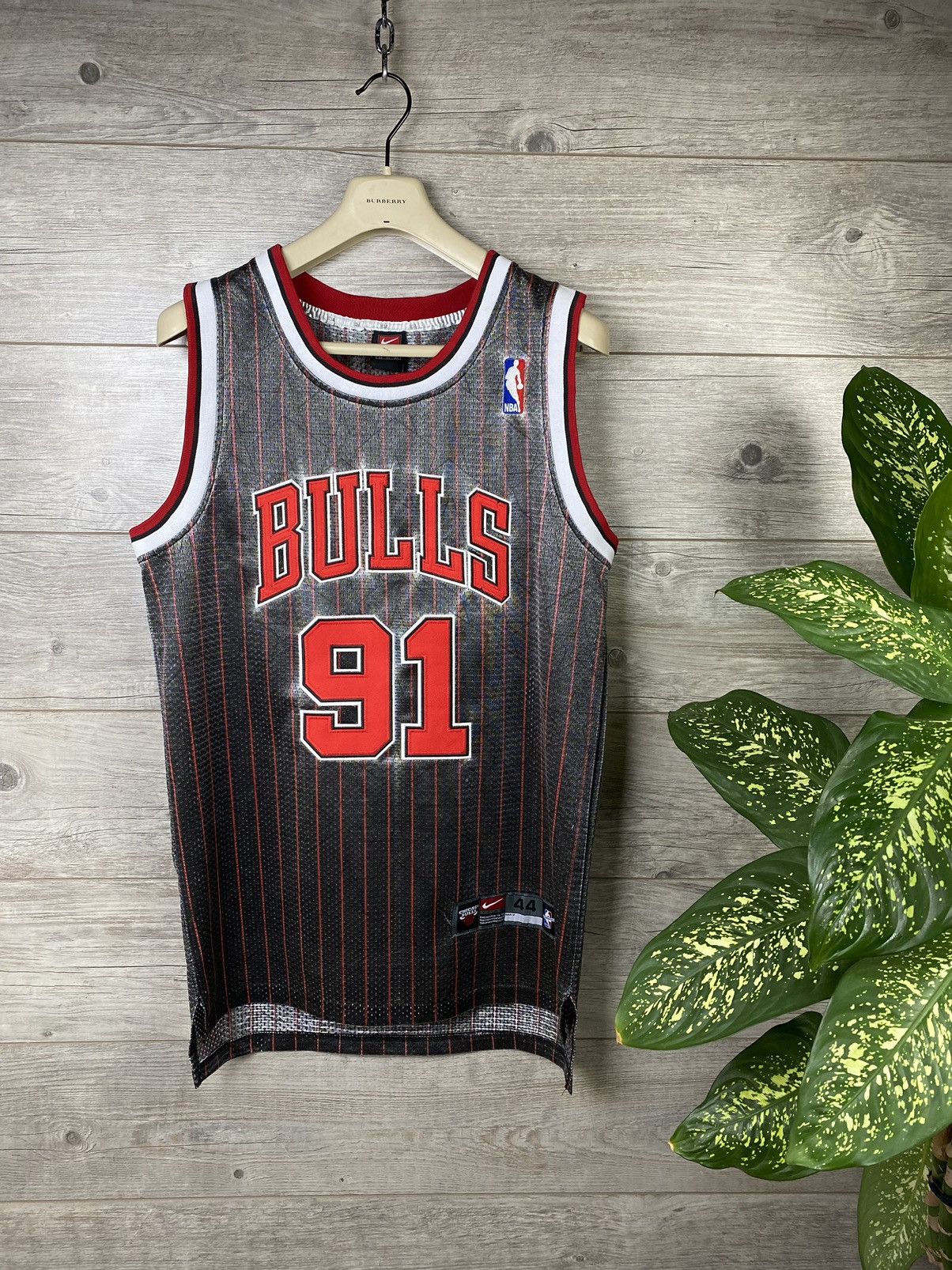 adidasアディダス CHICAGO BULLS 91 RODMAN L 黒 Adidas Hardwood Classic #91 Dennis Rodman NBA Chicago Bulls