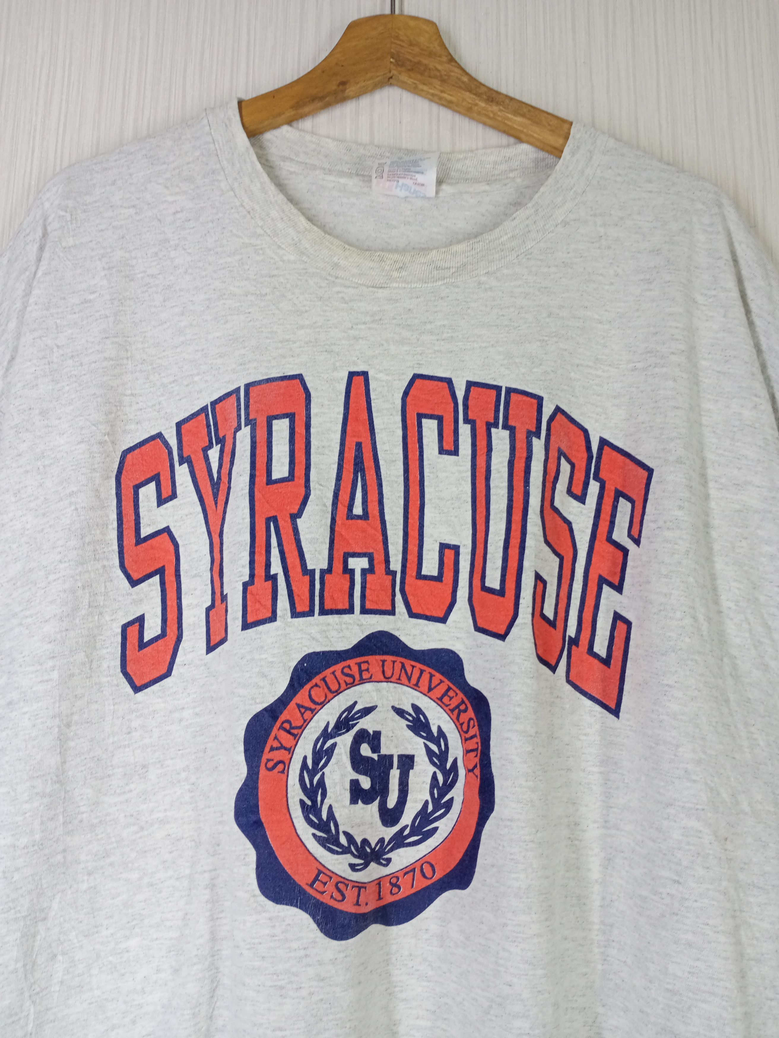 Vintage Vintage 90s Syracuse University Big Logo Tshirt Size US XXL / EU 58 / 5 - 2 Thumbnail