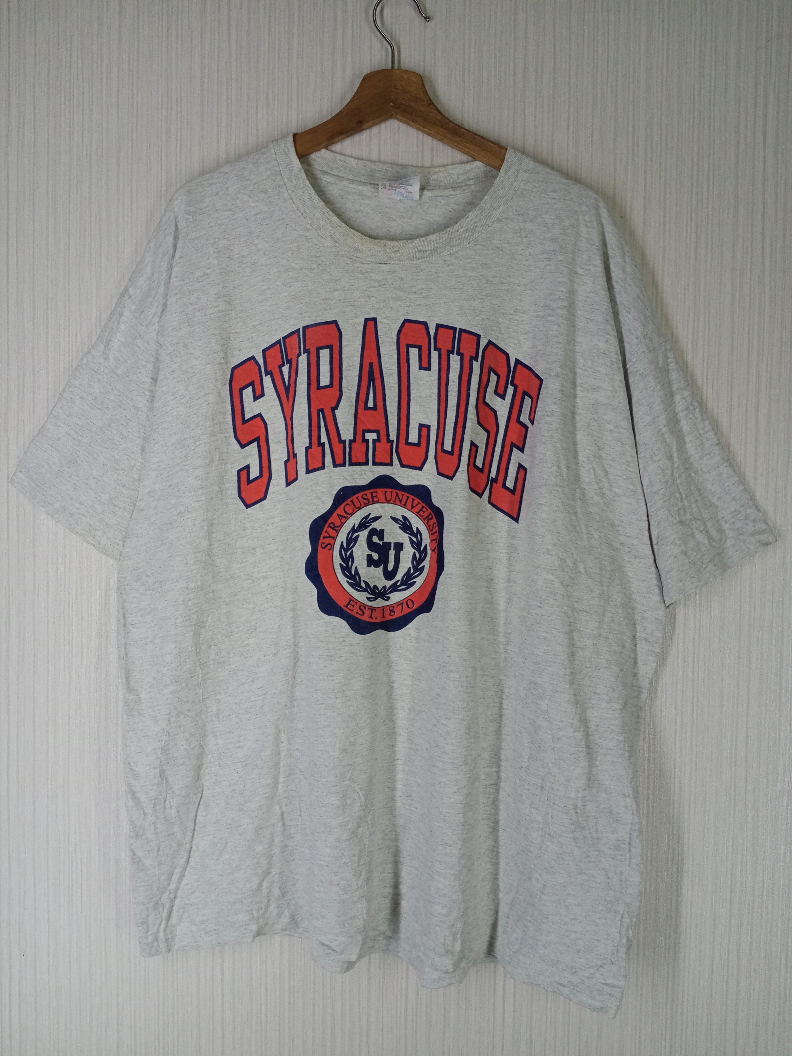 Vintage Vintage 90s Syracuse University Big Logo Tshirt Size US XXL / EU 58 / 5 - 1 Thumbnail
