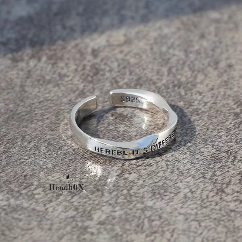 Jewelry Retro Trendy Letters Adjustable Ring Size ONE SIZE - 1 Thumbnail