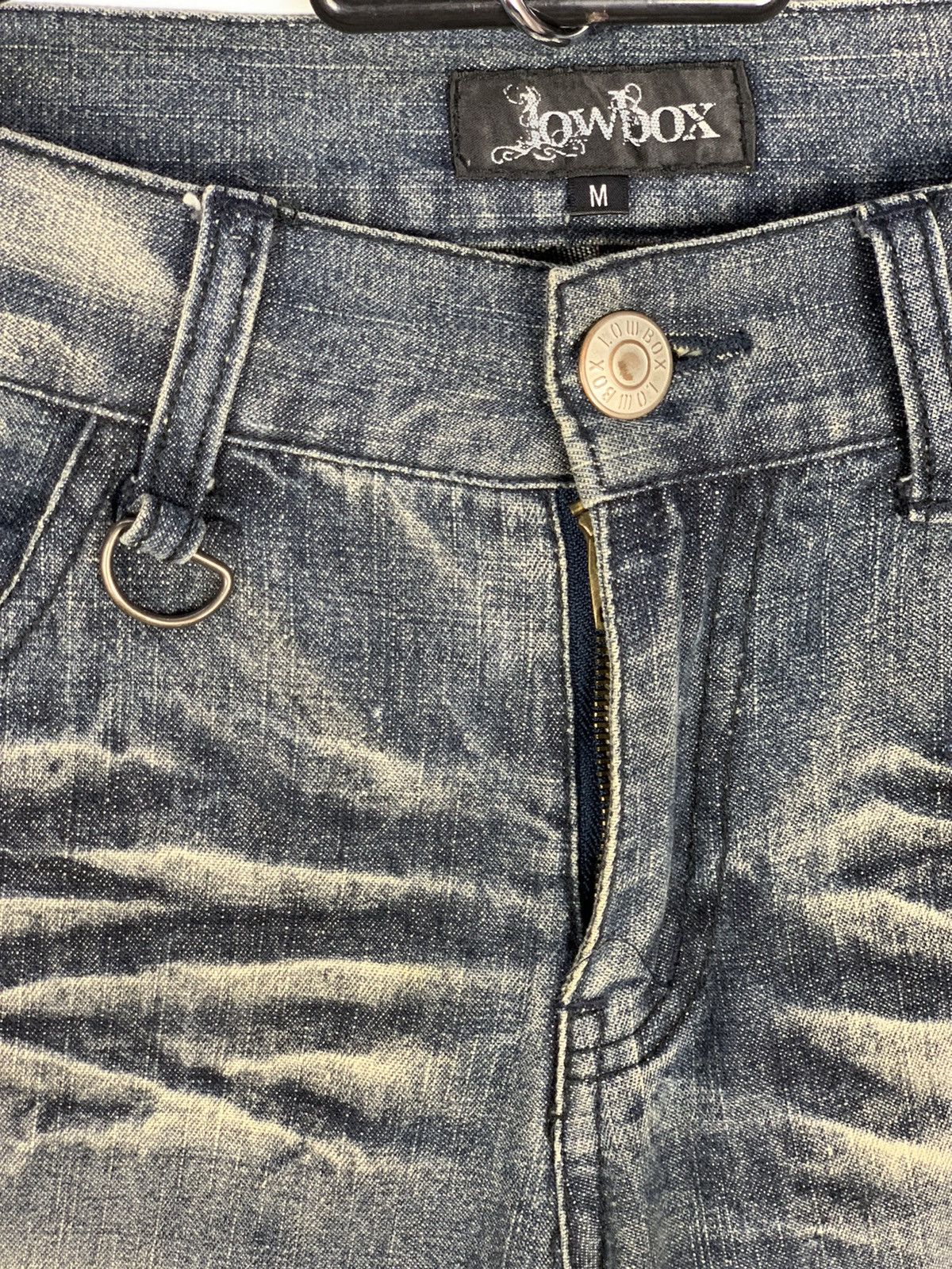 If Six Was Nine Japan Low Box Punk Spike Jeans Patchwork Design Kurt Cobain Size US 31 - 12 Thumbnail