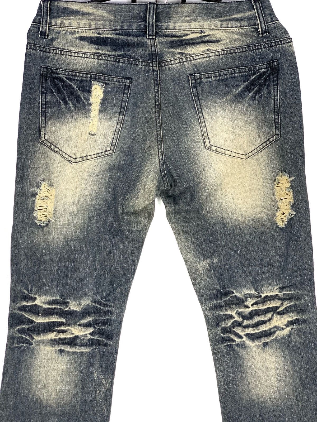 If Six Was Nine Japan Low Box Punk Spike Jeans Patchwork Design Kurt Cobain Size US 31 - 9 Thumbnail