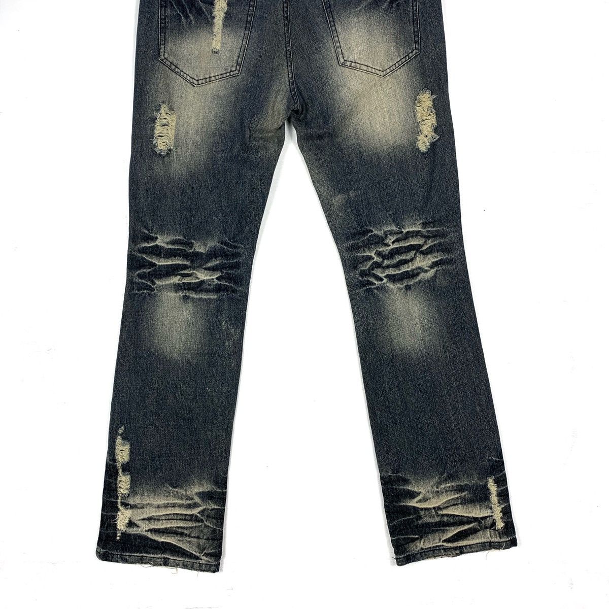If Six Was Nine Japan Low Box Punk Spike Jeans Patchwork Design Kurt Cobain Size US 31 - 7 Thumbnail
