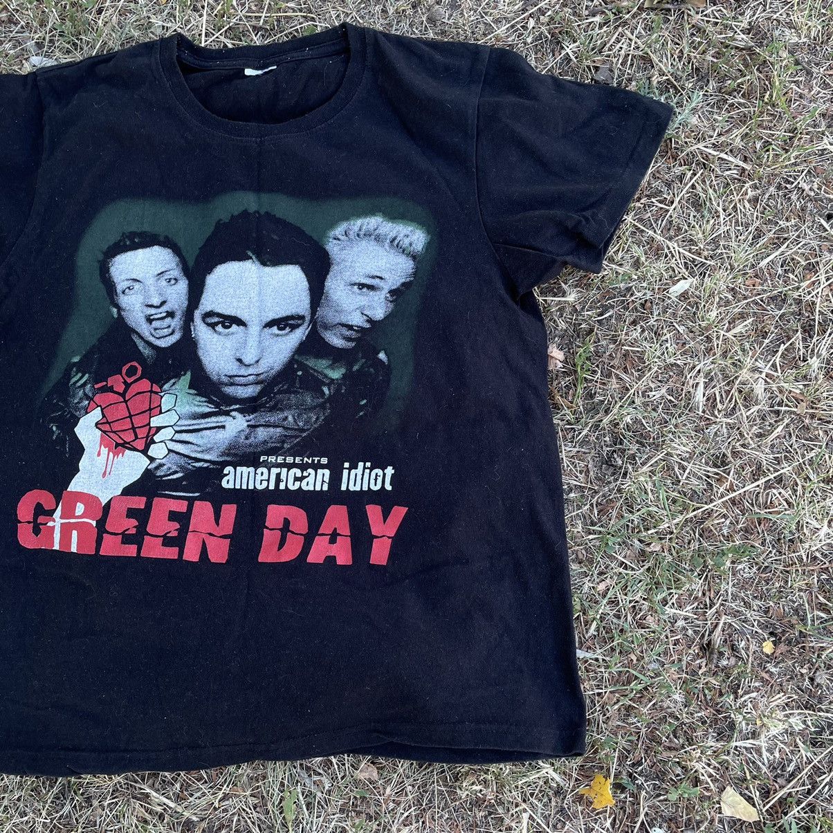 Vintage Vintage 90s Green Day Band Tee Faded Black Grunge Logo M Size US M / EU 48-50 / 2 - 4 Thumbnail