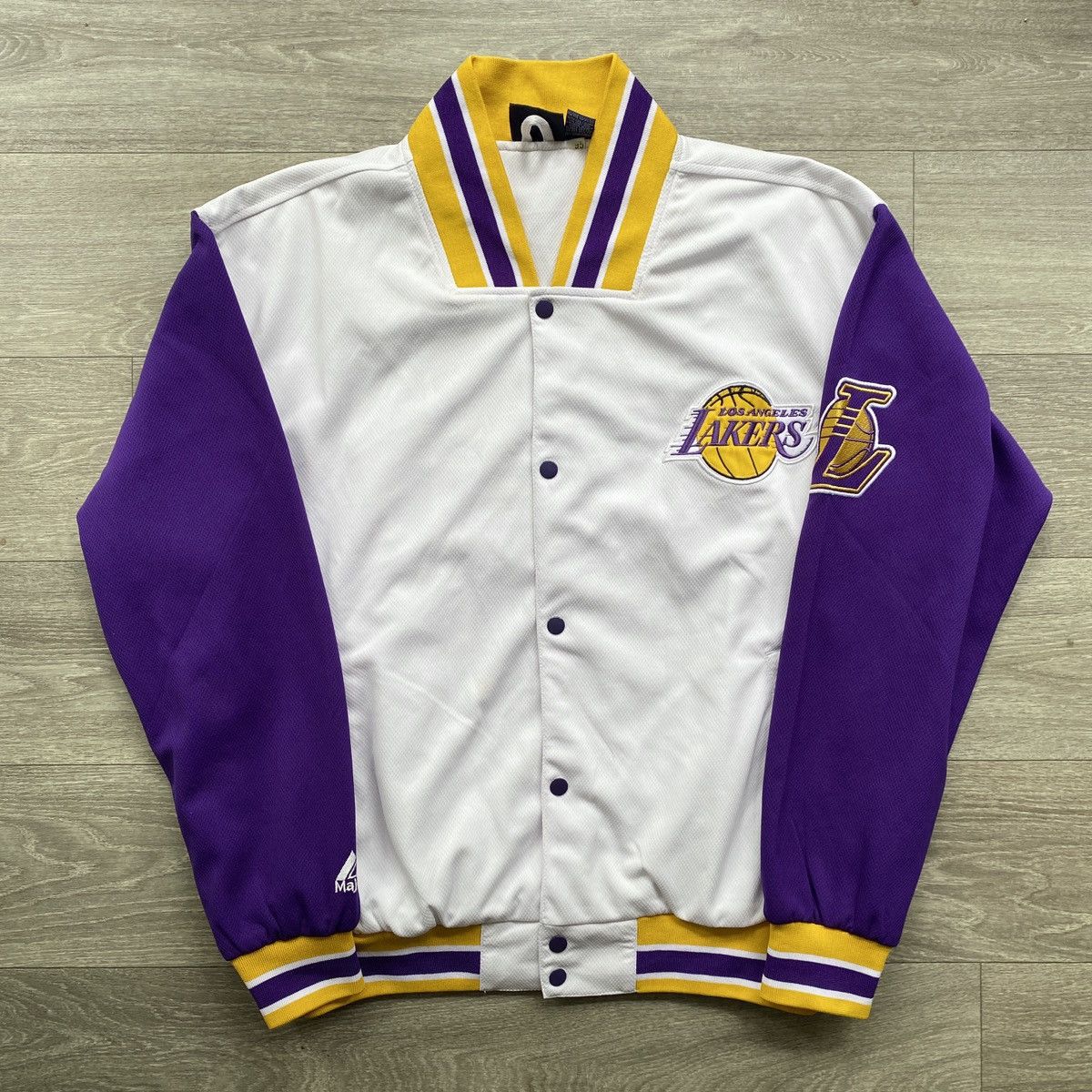 Vintage Vintage Los Angeles Lakers Button Up Warm Up Shooting Jacket