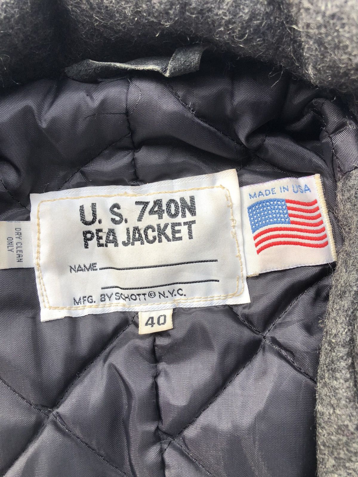 Schott VINTAGE OFFER Schott NYC Wool Pea Coat 740N, Grey Sz M Size US M / EU 48-50 / 2 - 4 Thumbnail