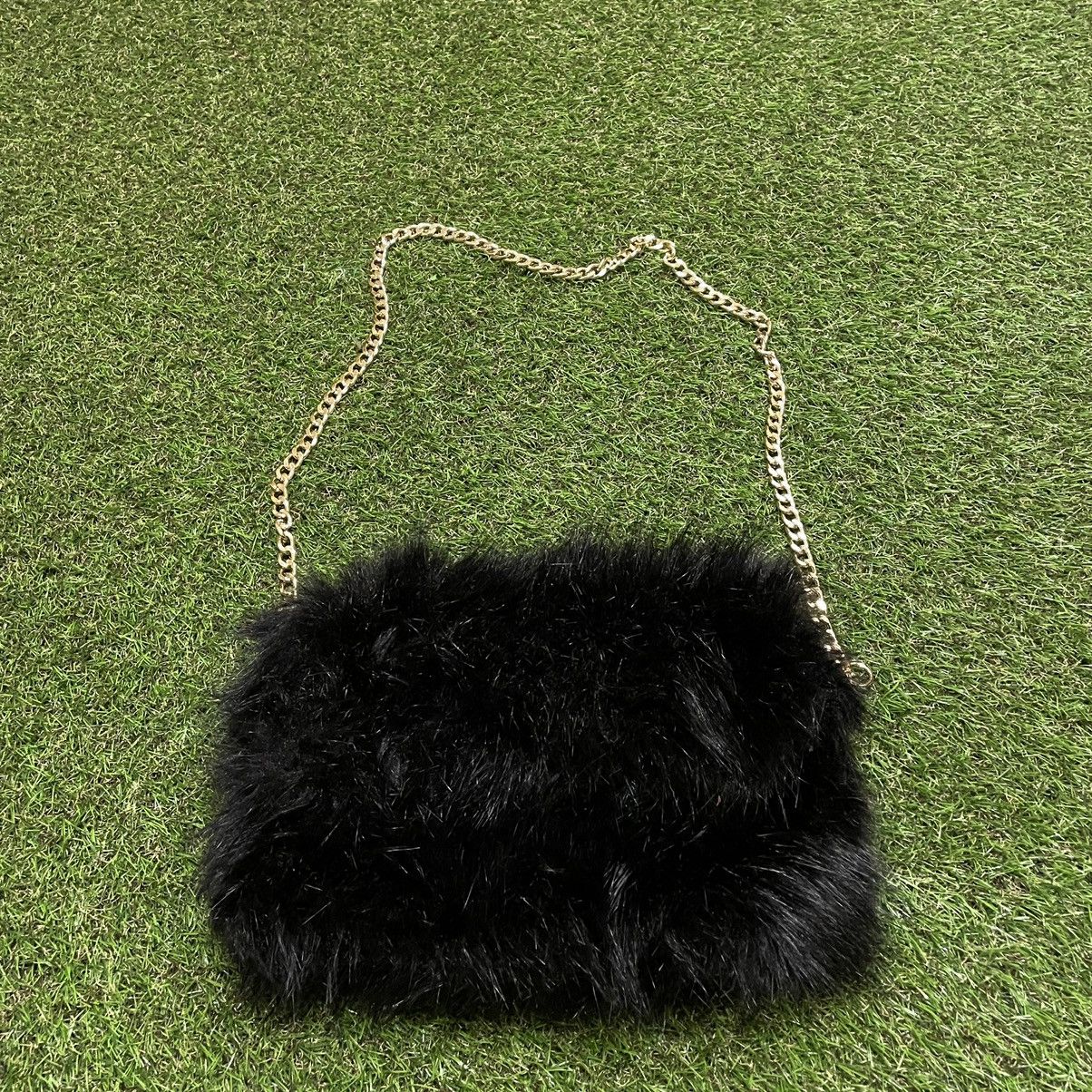 Vintage Vintage Y2K Black Mohair Fuzzy Crossbody Bag Streetwear OS Size ONE SIZE - 2 Thumbnail